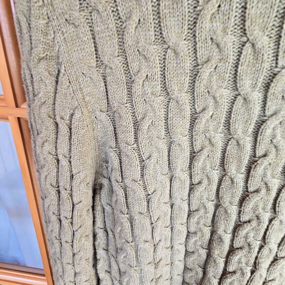 Women's Croft and Barrow Sweater Green Crew Neck Large Cable Style [A] - Picture 5 of 7